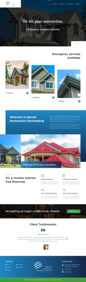 Web Design par rightway pour Benoit Restoration & Remodeling Group LLC | Design : #21816894