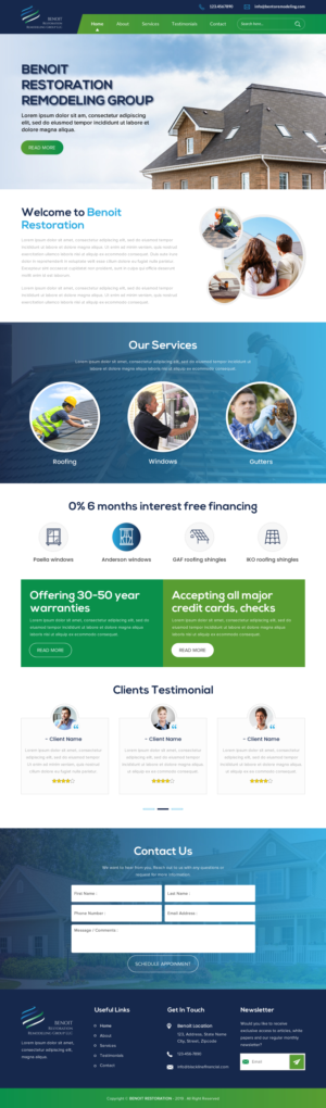 Web Design par rightway pour Benoit Restoration & Remodeling Group LLC | Design : #21816895