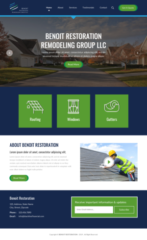 Web Design par rightway pour Benoit Restoration & Remodeling Group LLC | Design : #21816907