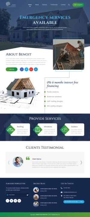 Web Design par rightway pour Benoit Restoration & Remodeling Group LLC | Design : #21816908
