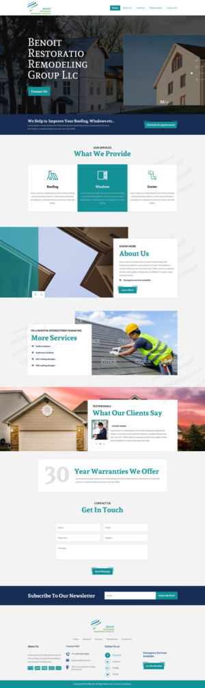 Web Design par rightway pour Benoit Restoration & Remodeling Group LLC | Design : #21816909