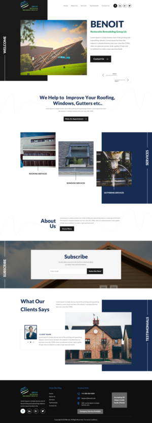 Web Design par rightway pour Benoit Restoration & Remodeling Group LLC | Design : #21816910