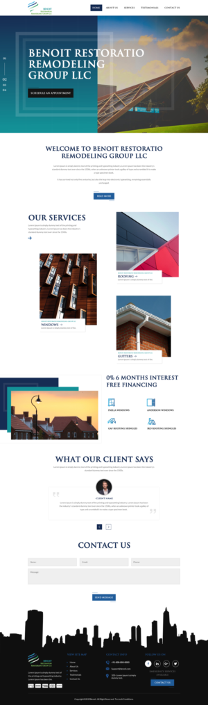 Web Design par rightway pour Benoit Restoration & Remodeling Group LLC | Design : #21816918