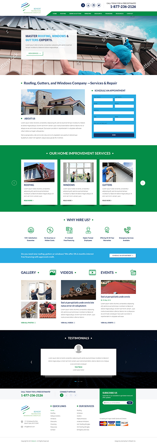 Web Design by Grewal for Benoit Restoration & Remodeling Group LLC | Design #21822204