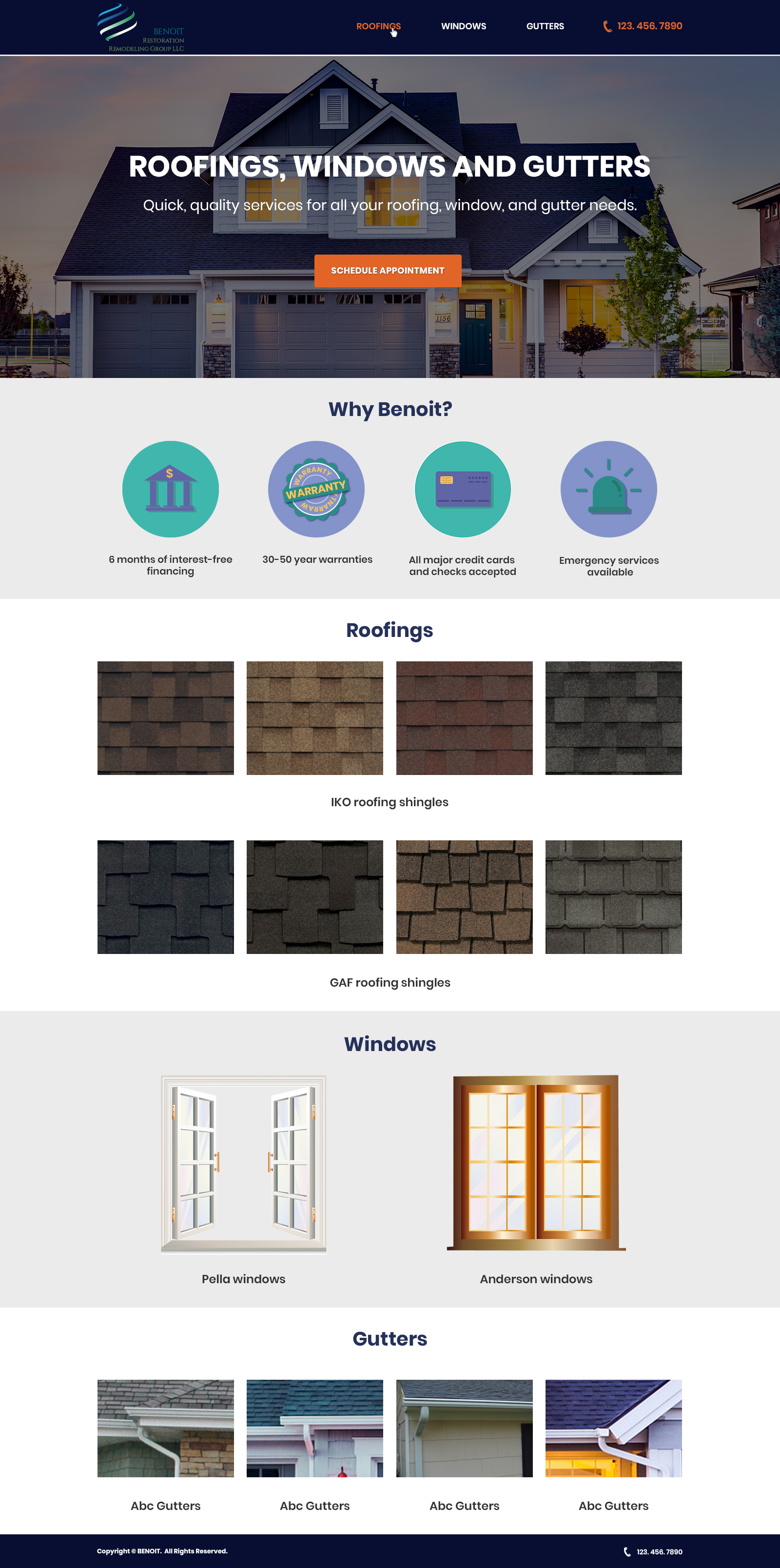 Web Design by J&amp;C for Benoit Restoration & Remodeling Group LLC | Design #21840422