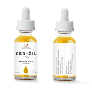 Bottle Label for Premium Gold CBD Oil | Diseño de Etiqueta por fumbh.designs