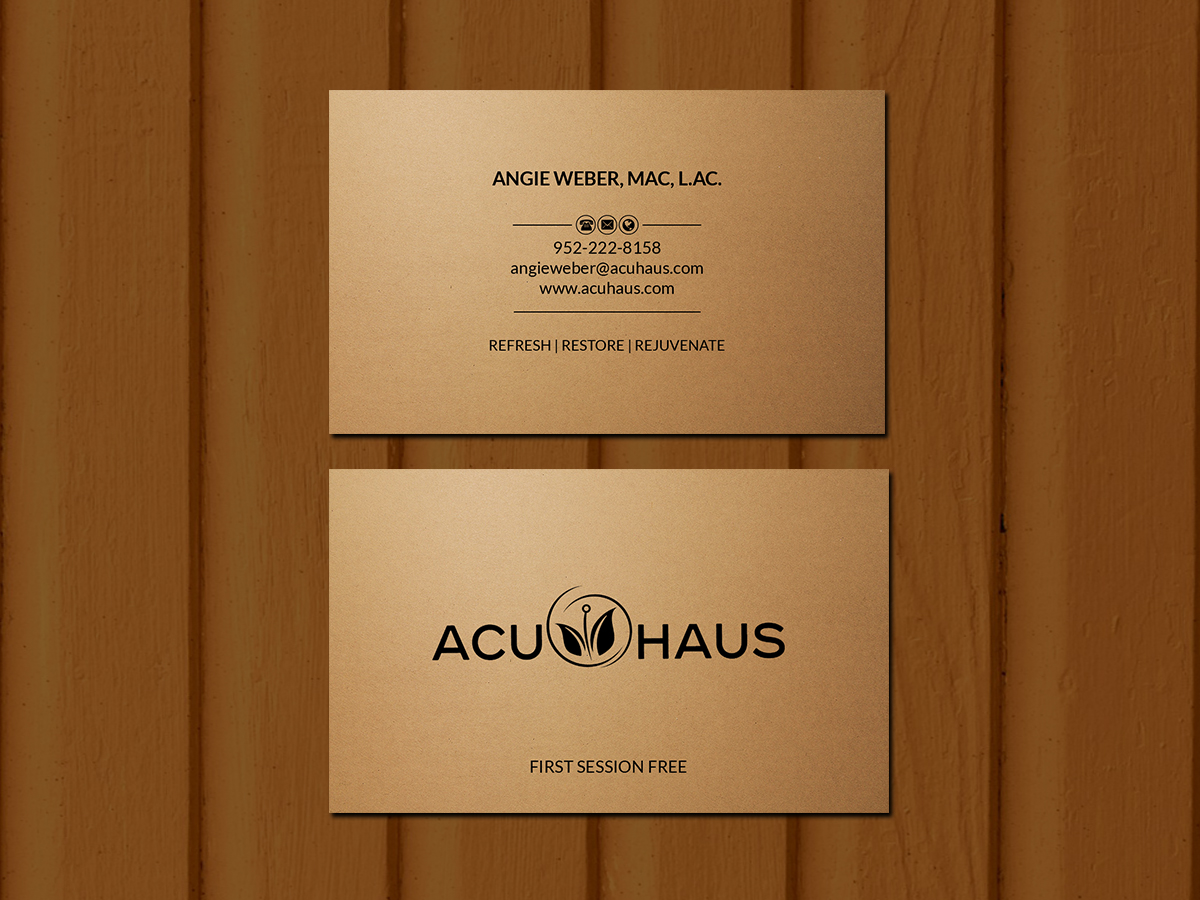 Business Card Design by Creations Box 2015 for AcuHaus | Design #21815214