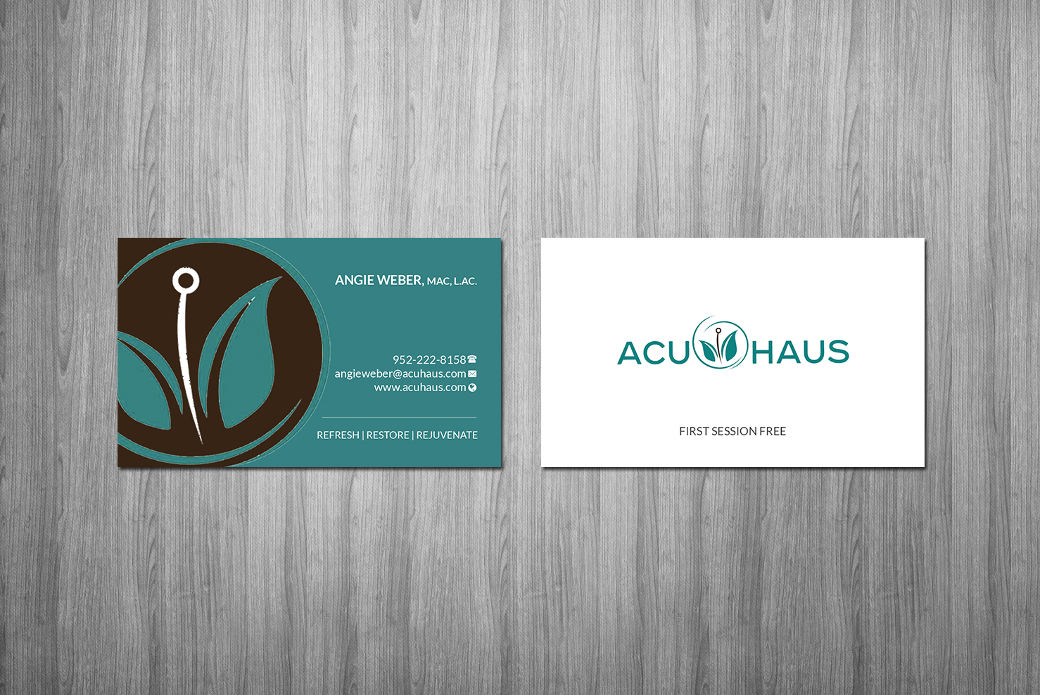 Business Card Design by Creations Box 2015 for AcuHaus | Design #21815237