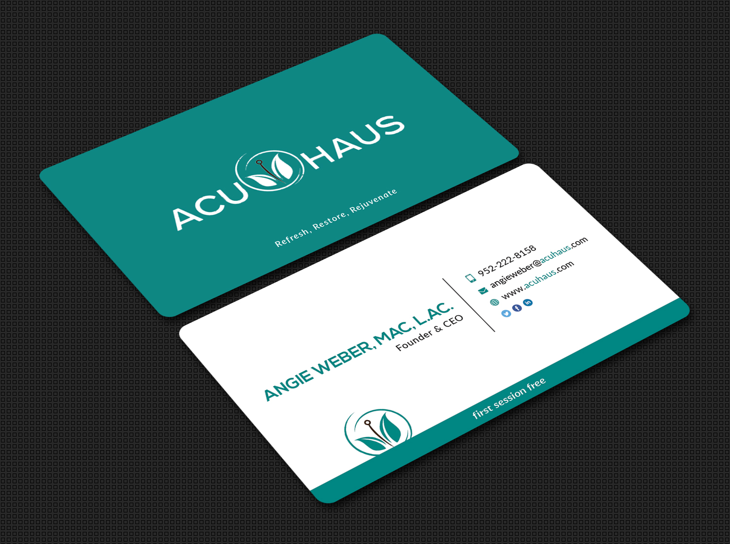 Business Card Design by Bold Pixels for AcuHaus | Design #21808161