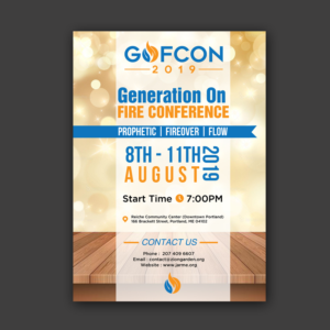 Flyer design for the Generation On Fire Conference 2019 (GOFCON) | Flyer-Design von Schöpfer