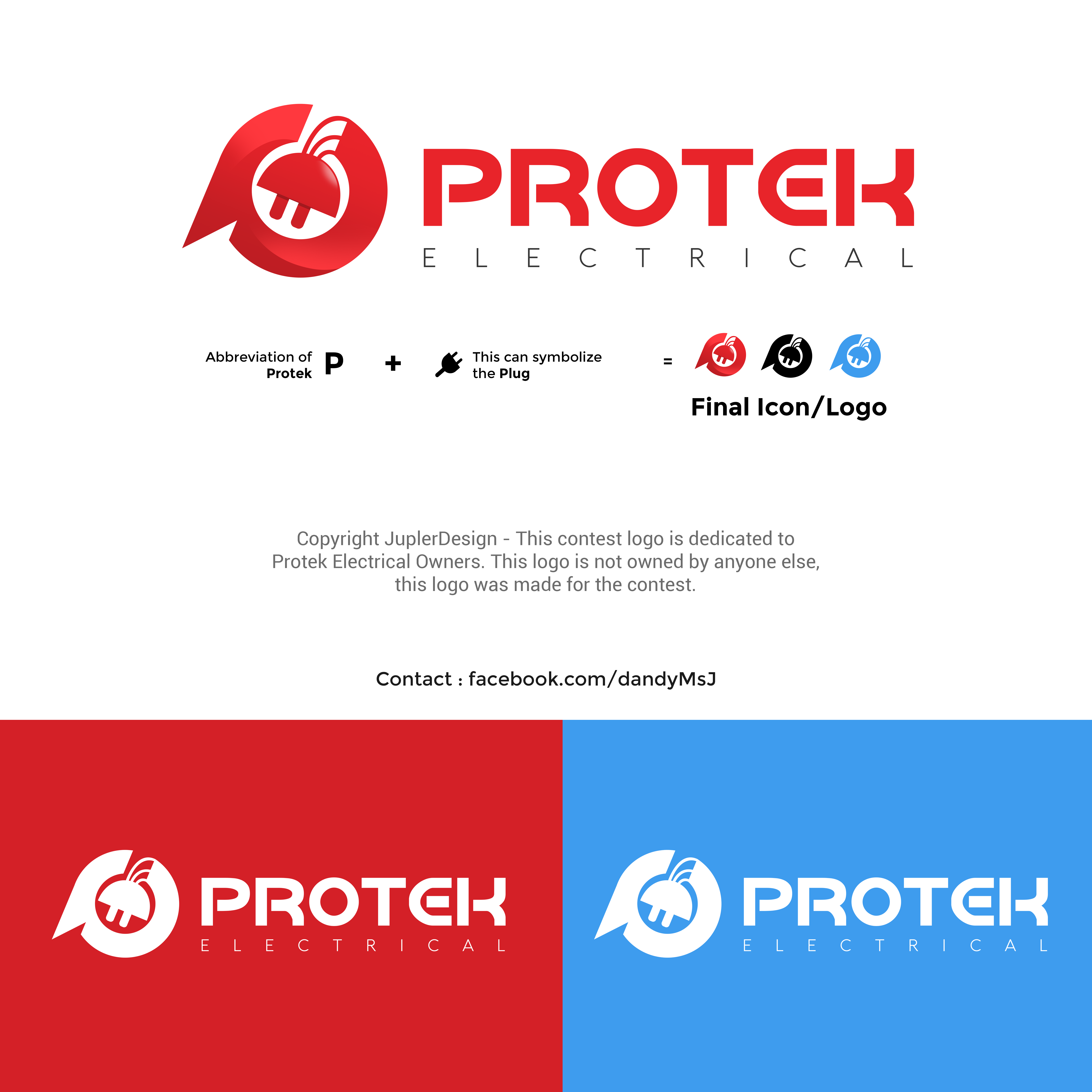 Logo Design by JuplerDesign for Protek Electrical | Design #21834094