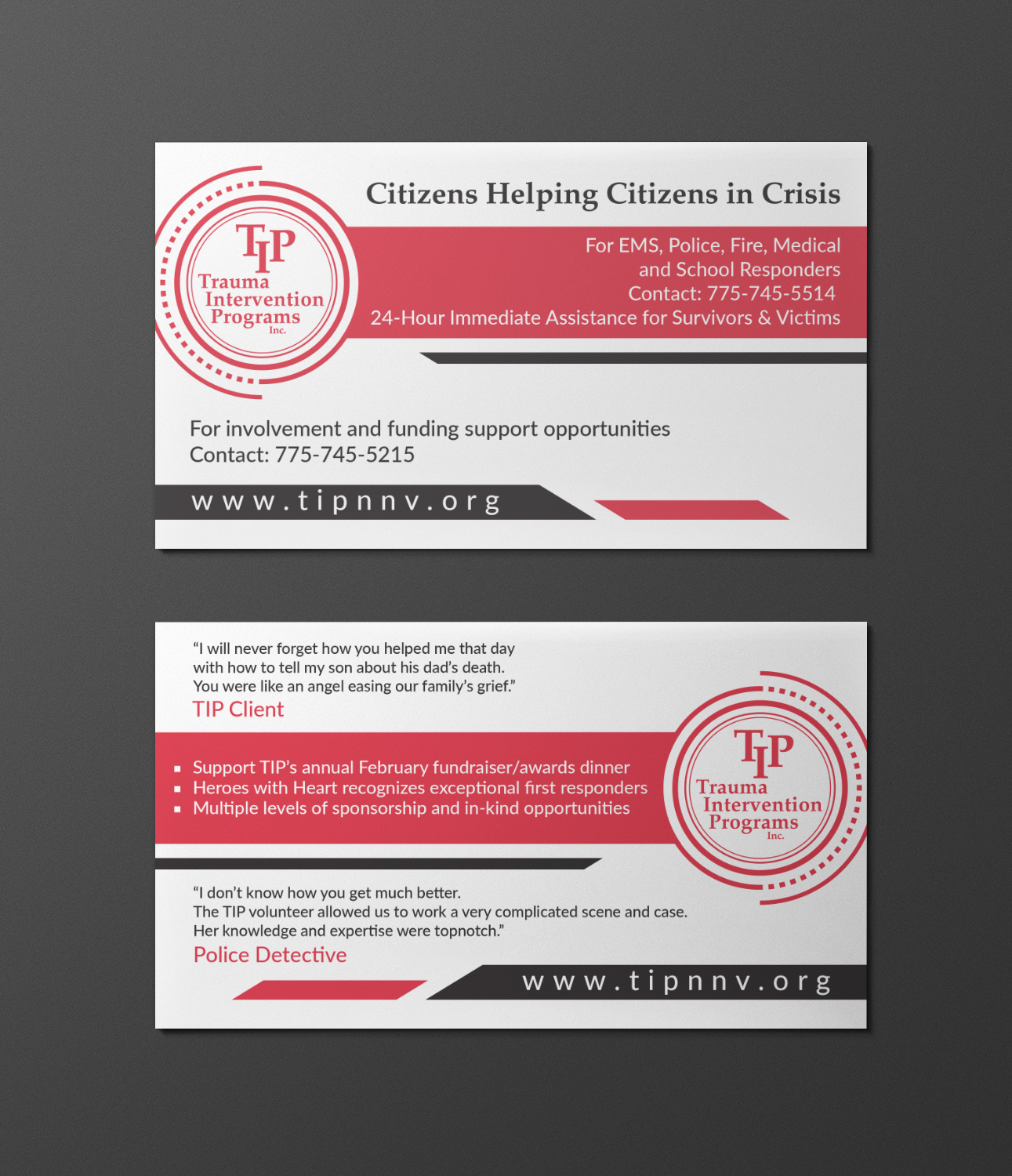 Business Card Design by Barney Stinson for TIP of Northern Nevada, Inc. | Design #21843649