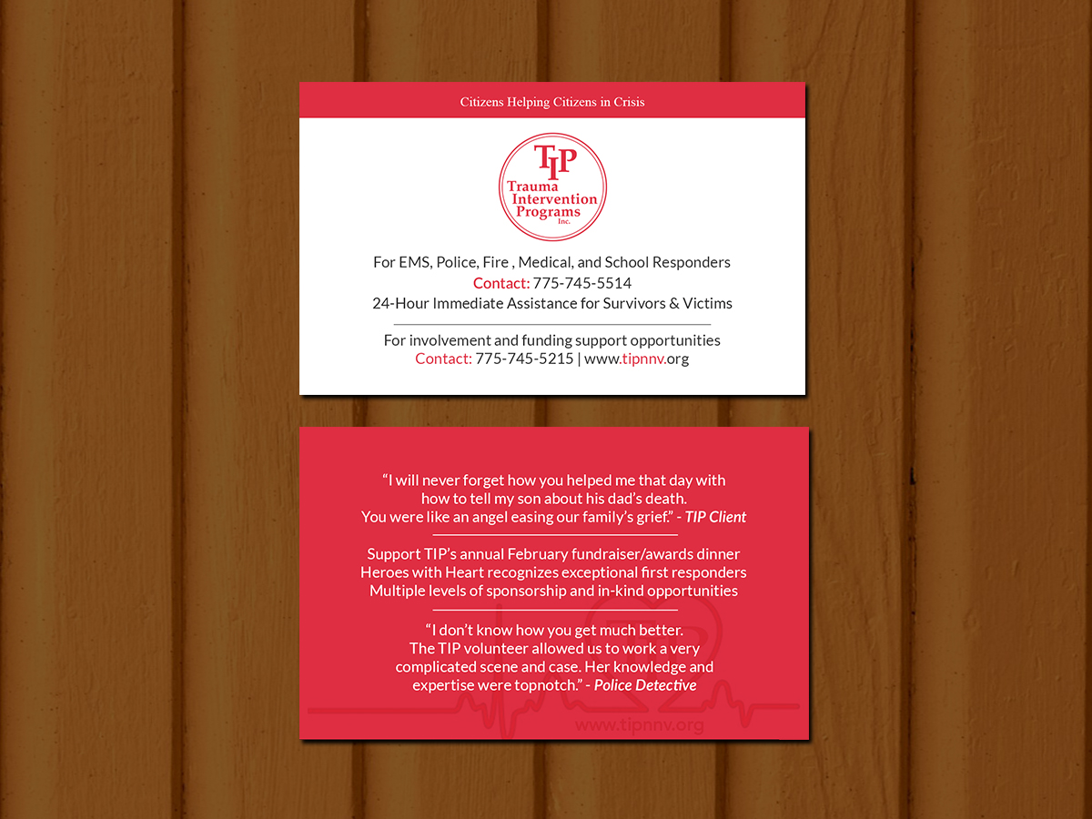 Business Card Design by Creations Box 2015 for TIP of Northern Nevada, Inc. | Design #21834677