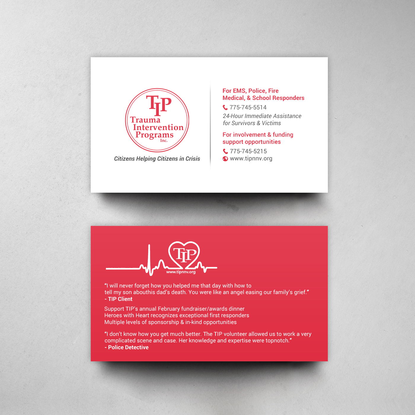 Business Card Design by chandrayaan.creative for TIP of Northern Nevada, Inc. | Design #21830925