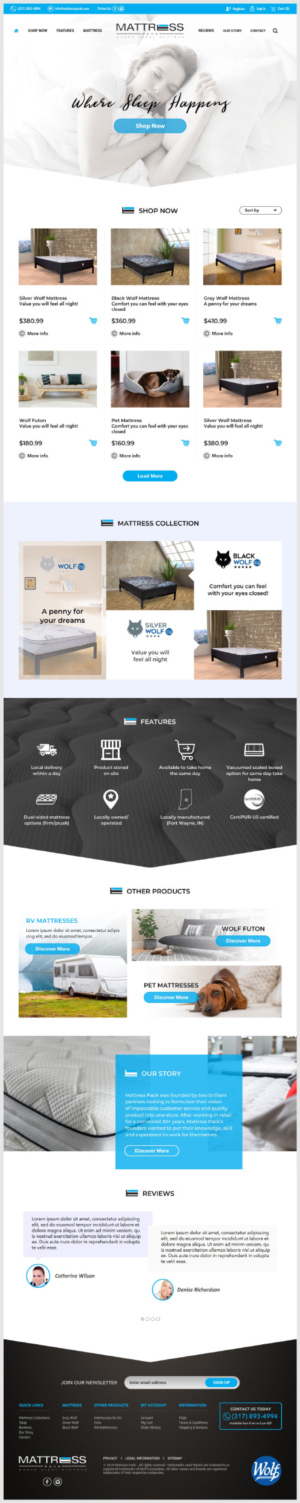 Mattress Pack, a locally owned and operated mattress store, is in need of a website, to include e... | Web Design by -Marc-