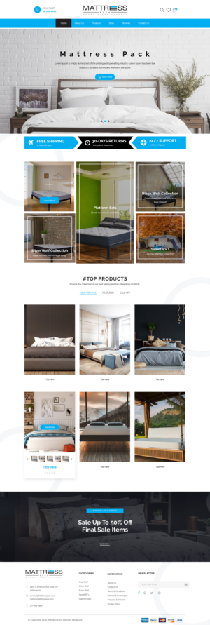 Mattress Pack, a locally owned and operated mattress store, is in need of a website, to include e... | Web Design by Jarry199776