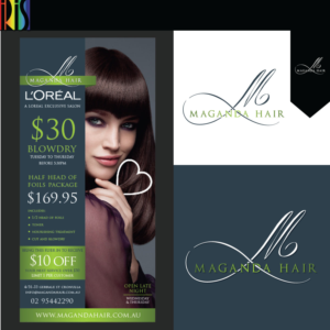 M    -   Maganda Hair | Logo Design by Iris 3