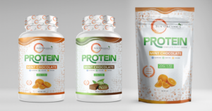 Plant based protein powders and bars in different flavors need a packaging design | Design Emballage par Navisol Creatives