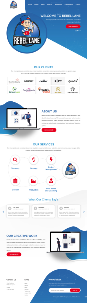 Web Design par pb pour Rebel Lane | Design : #21854305