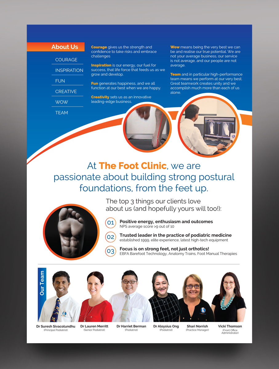 Brochure Design by rkailas for The Foot Clinic | Design #21874867