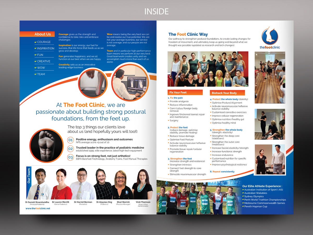 Brochure Design by rkailas for The Foot Clinic | Design #21890540