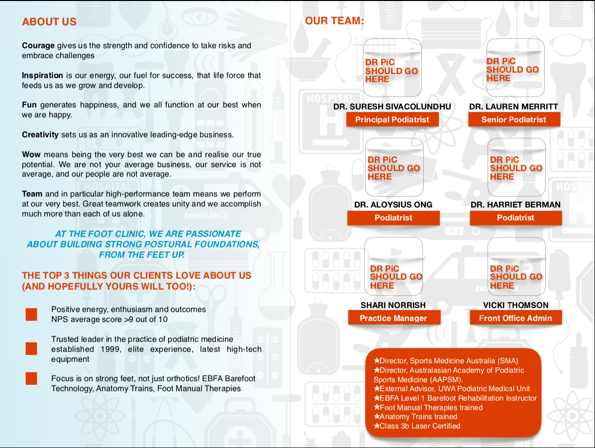 Brochure Design by rehamabdelkarim5 for The Foot Clinic | Design #21841460