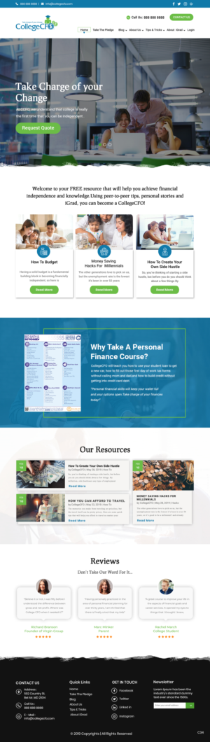 Wordpress Design by pb for CollegeCFO | Design: #21843899
