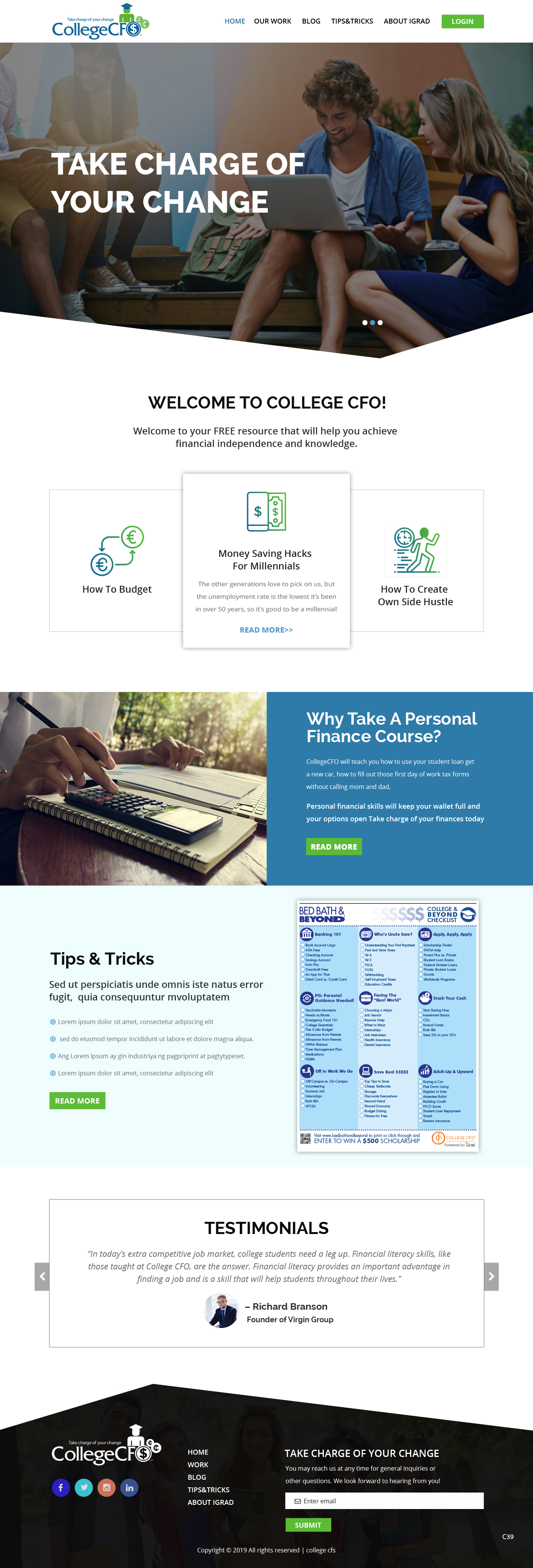 Wordpress Design by pb for CollegeCFO | Design #21843906