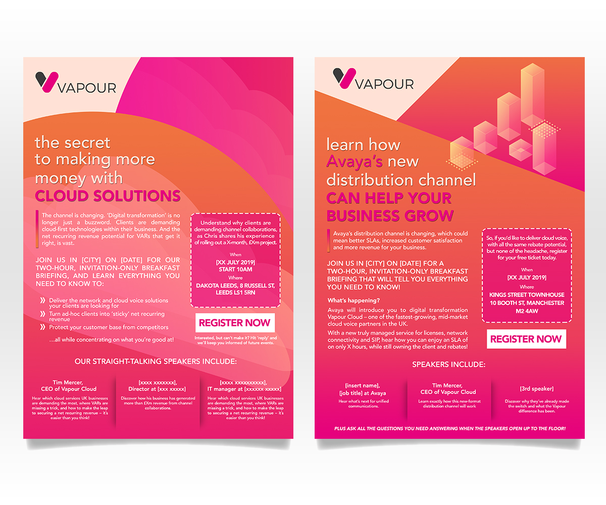 Invitation Design by Luniere Designs for Vapour Cloud | Design #21857731