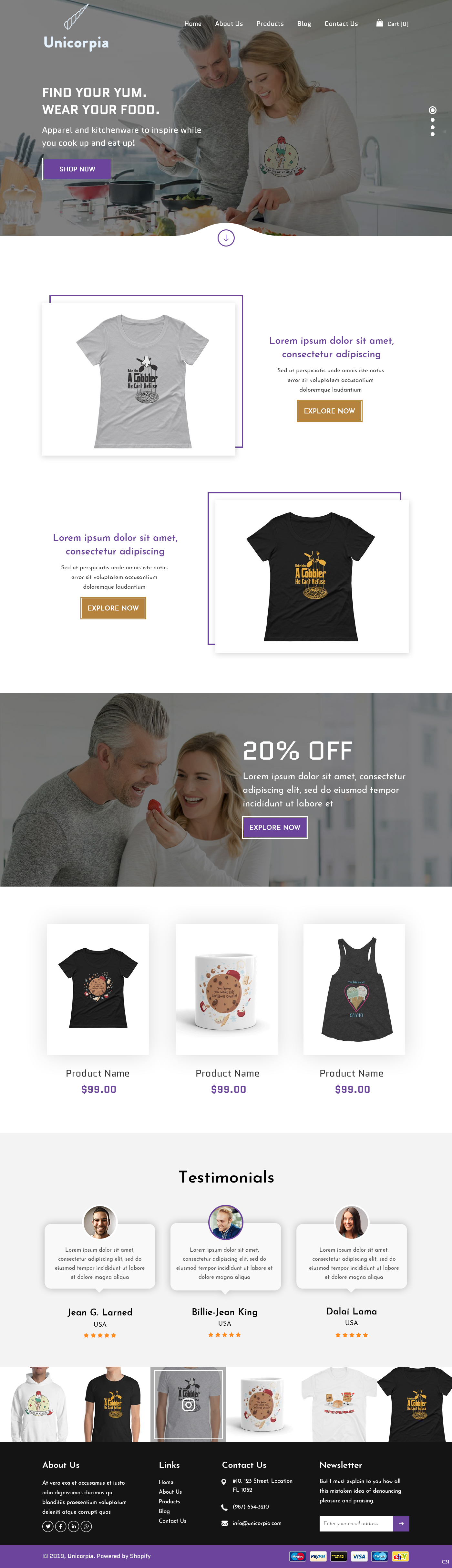 Shopify Design by pb for Unicorpia, LLC | Design #21843922