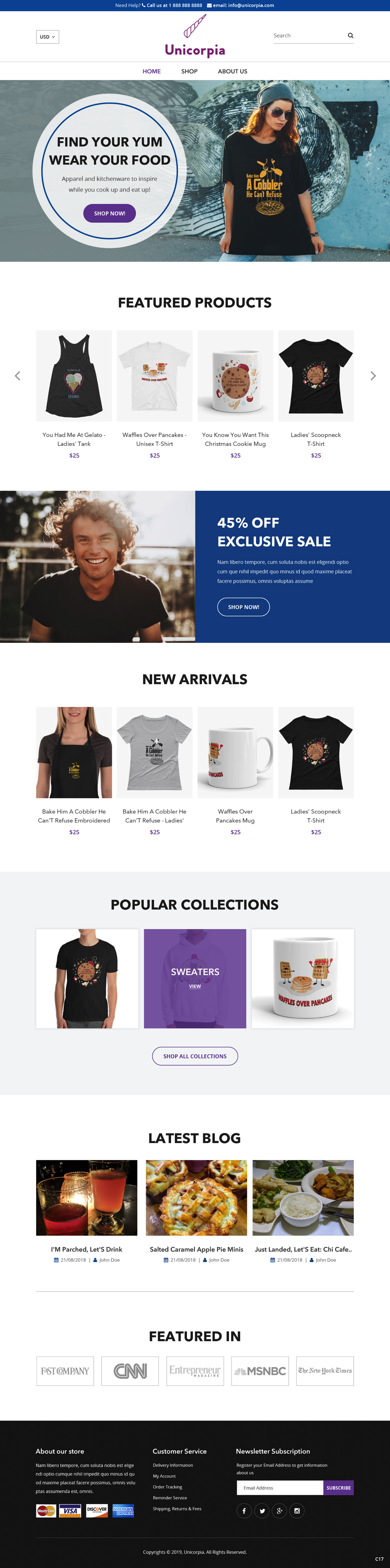 Shopify-Design von pb für Unicorpia, LLC | Design #21843926
