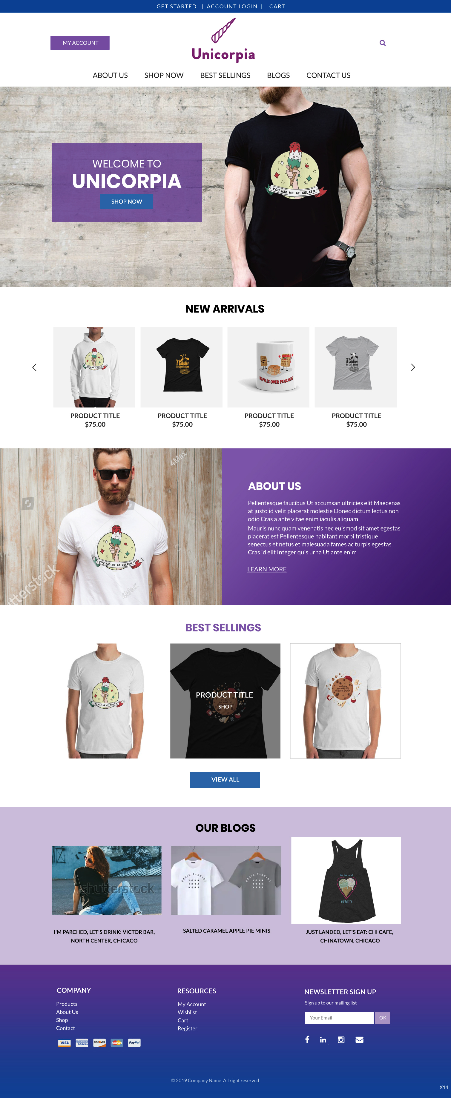 Shopify-Design von pb für Unicorpia, LLC | Design #21843929
