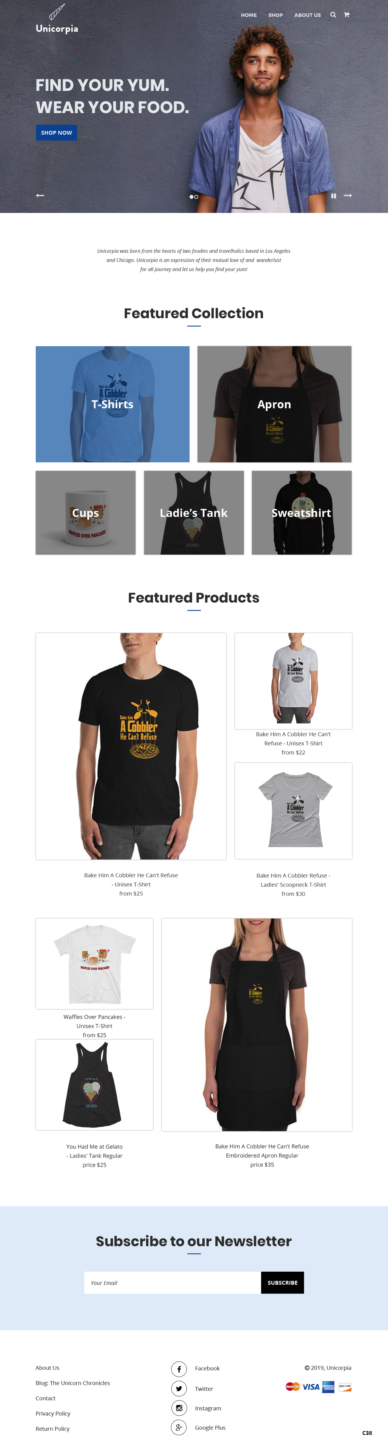 Shopify Design by pb for Unicorpia, LLC | Design #21843930