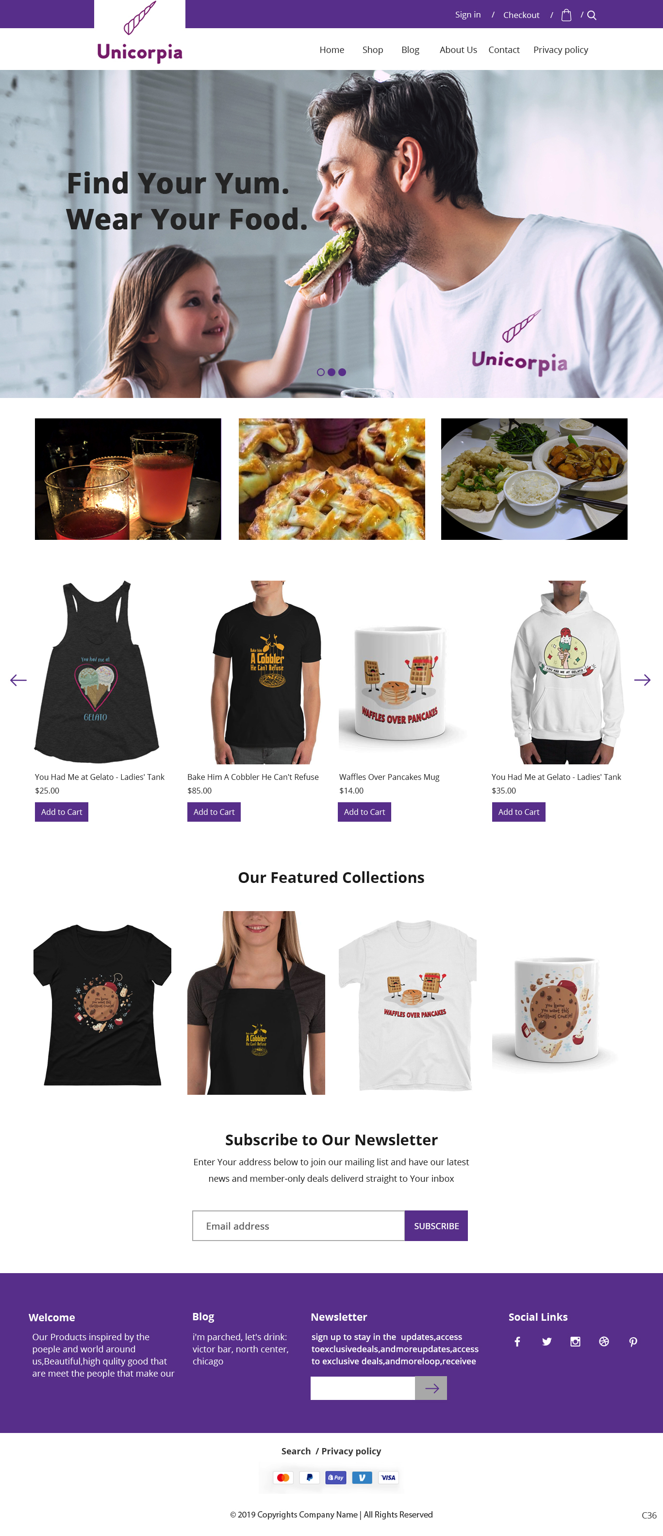 Shopify-Design von pb für Unicorpia, LLC | Design #21843931