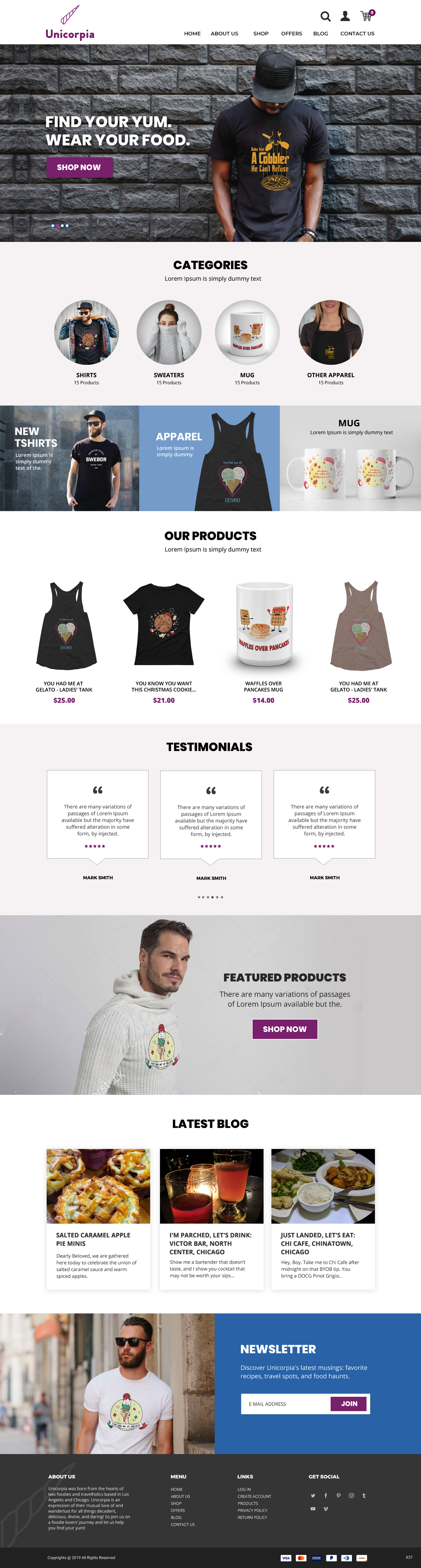 Shopify Design by pb for Unicorpia, LLC | Design #21843934