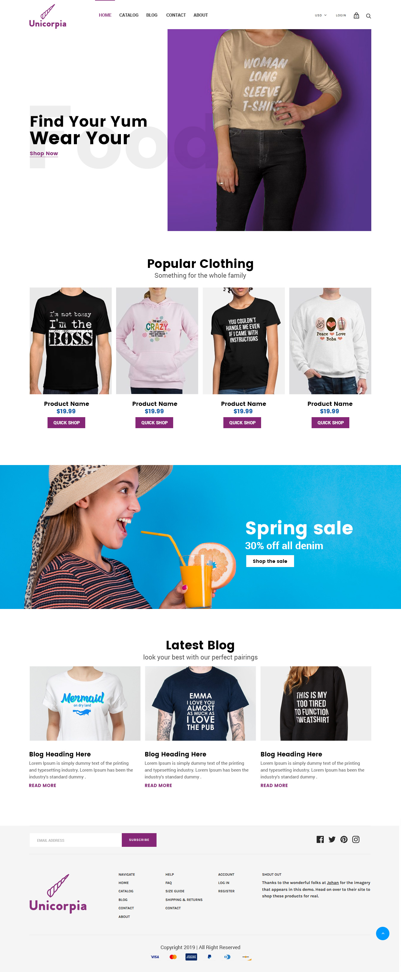 Shopify Design by syrwebdevelopment for Unicorpia, LLC | Design #21851791