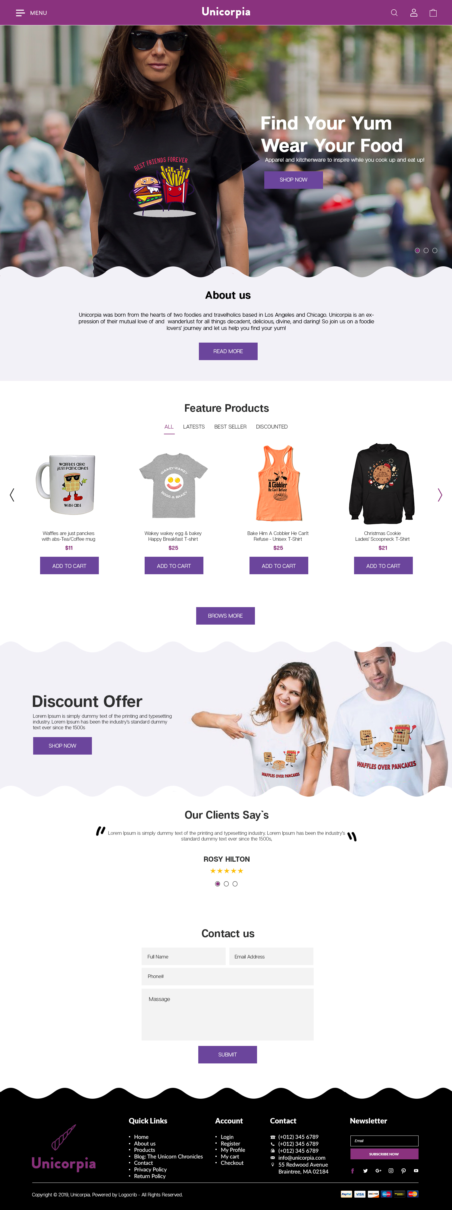 Shopify Design by bdesigner9 for Unicorpia, LLC | Design #21853110