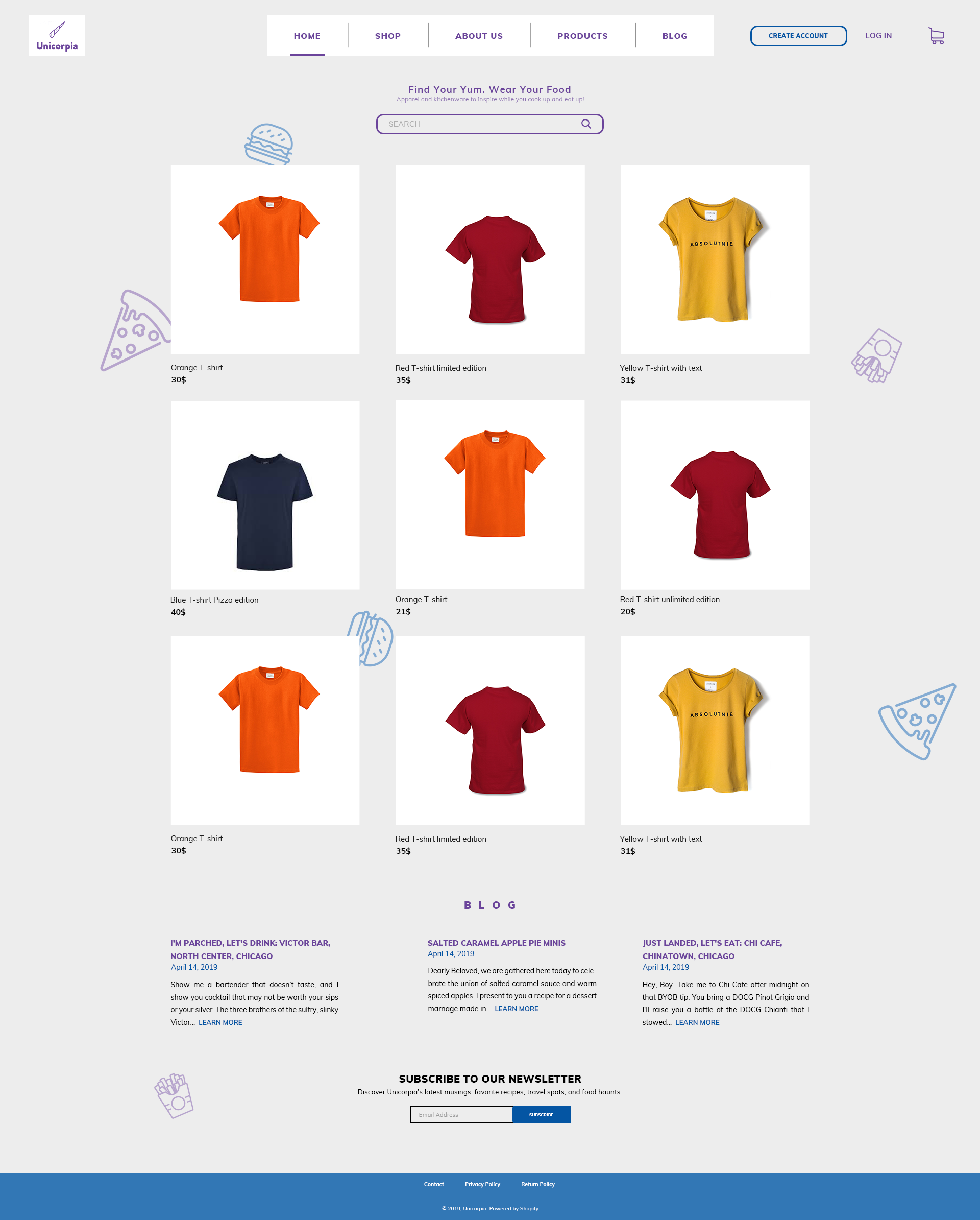 Shopify Design by Michael_Graphics for Unicorpia, LLC | Design #21861580