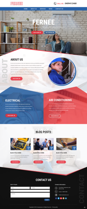 Web Design by pb for Fernee Air and Electrical | Design: #21854346
