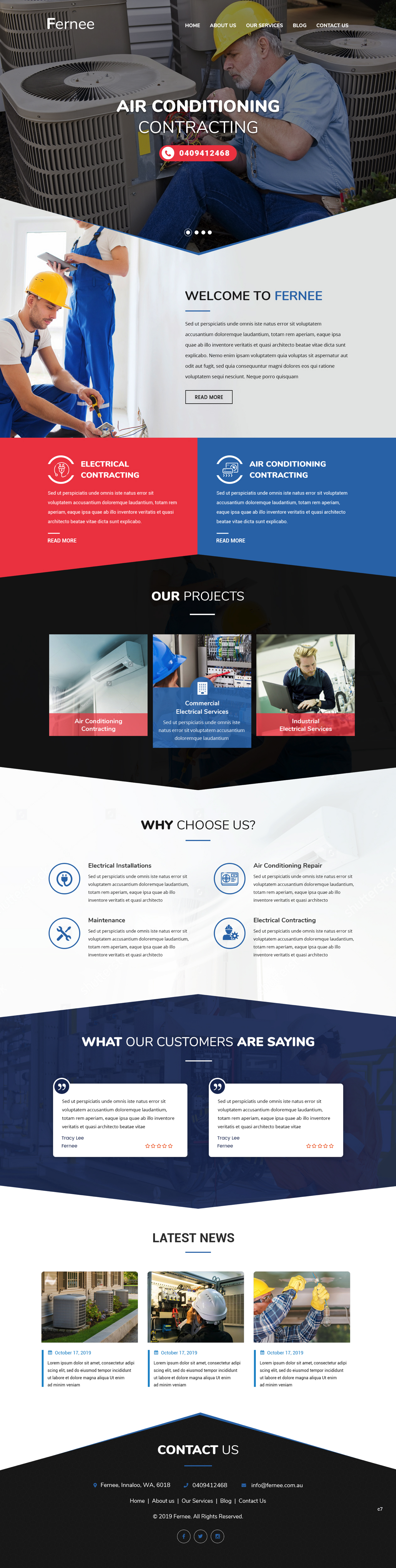 Web Design by pb for Fernee Air and Electrical | Design #21854347