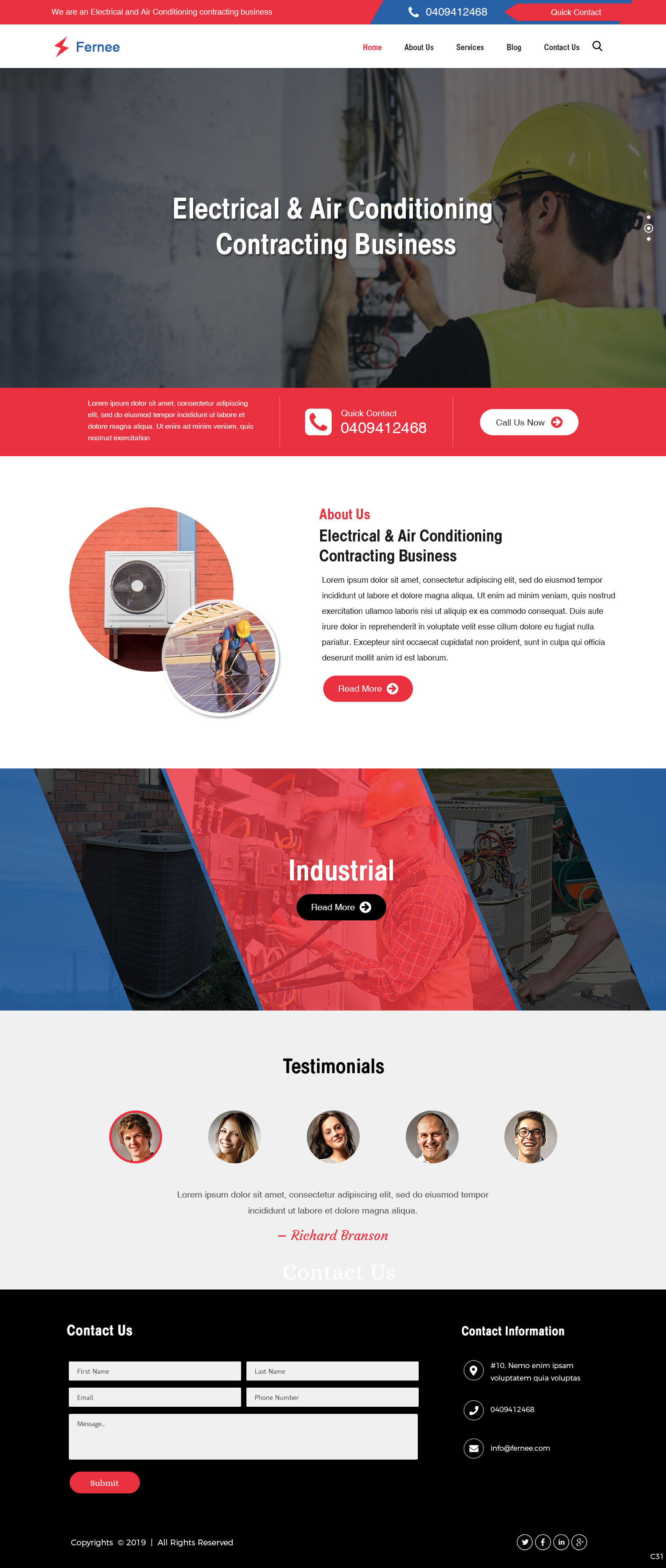 Web Design by pb for Fernee Air and Electrical | Design #21854349