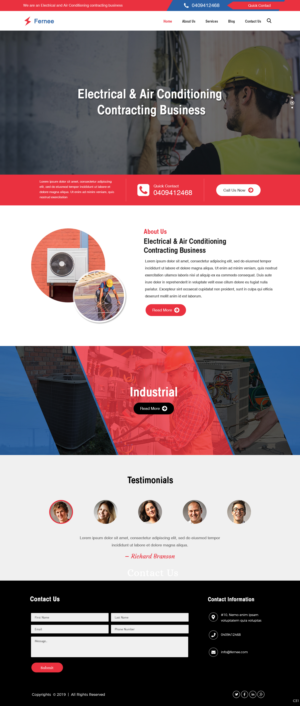 Web Design by pb for Fernee Air and Electrical | Design: #21854349