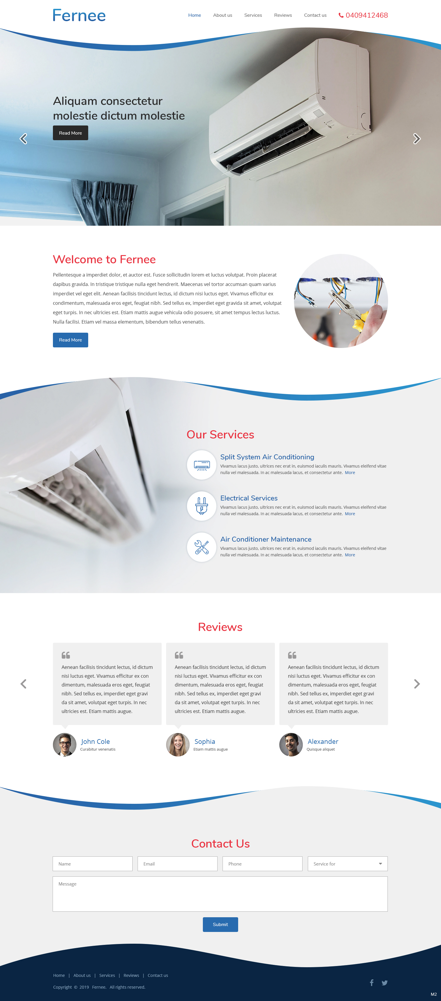 Web Design by pb for Fernee Air and Electrical | Design #21854353