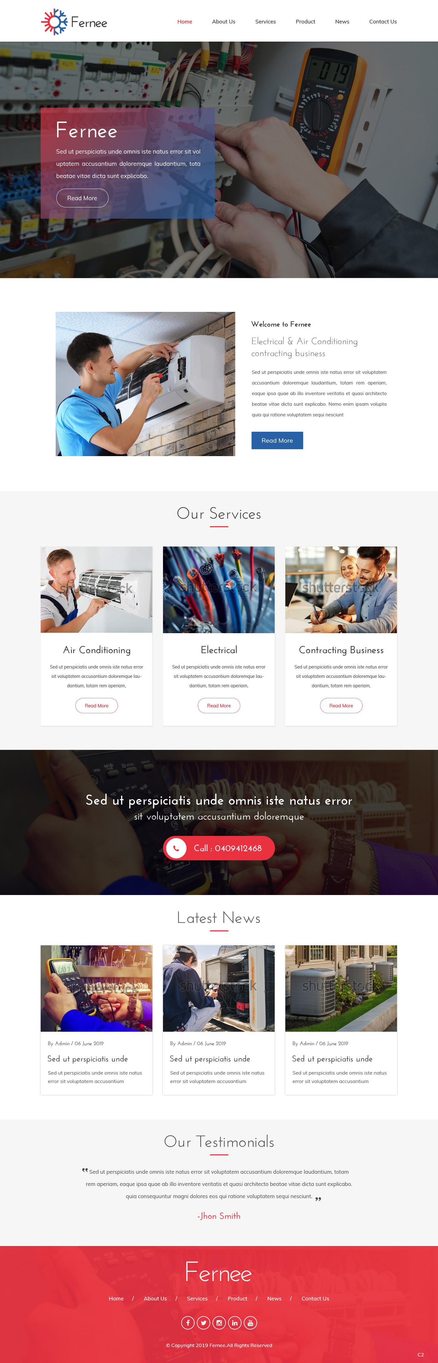 Web Design by pb for Fernee Air and Electrical | Design #21860863