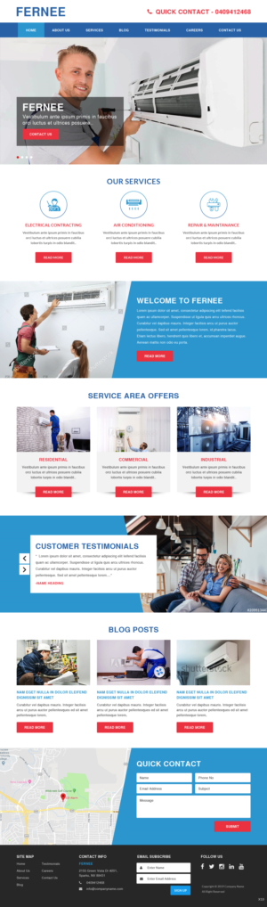 Web Design by pb for Fernee Air and Electrical | Design #21860864
