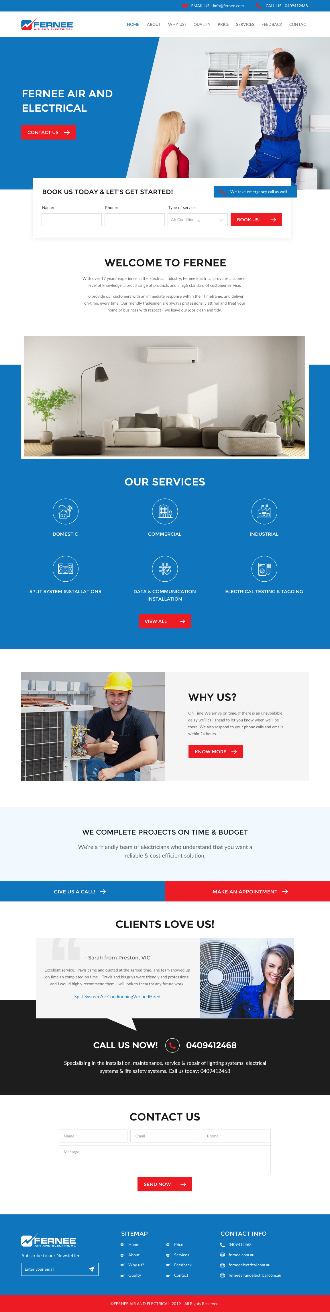 Web Design by rightway for Fernee Air and Electrical | Design #21865742