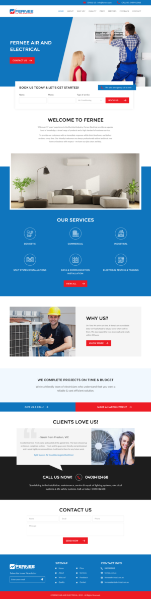 Web Design by rightway for Fernee Air and Electrical | Design #21865742