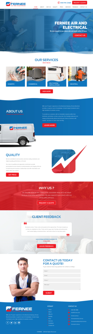 Web Design by rightway for Fernee Air and Electrical | Design: #21865744