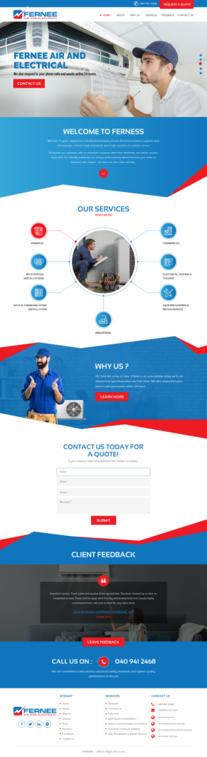 Web Design by rightway for Fernee Air and Electrical | Design: #21865746