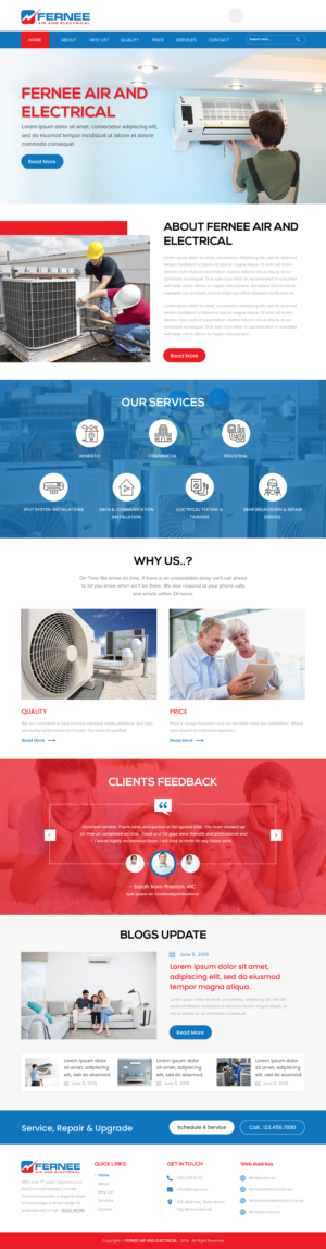 Web Design by rightway for Fernee Air and Electrical | Design: #21865758